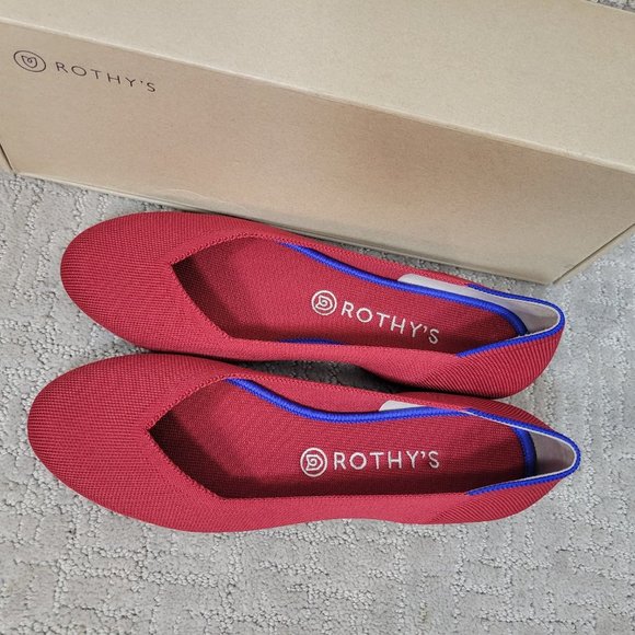 Rothy’s The Flats Scooter Red Slip On Ballet Shoes Women's Size US 10.5, 12 - Picture 8 of 10